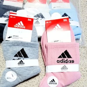 Adidas ankle women socks 10 Pairs‎ , Size 36-41  blue ,white,black,pink,gray